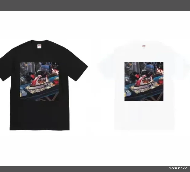 XL Tee T-shirt Banknote L Short Necklace BLING Gas USD Iron Black and S 22SS White Large M Sleeve 0703